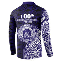 Tonga Queen Salote College 100th Years Button Sweatshirt Est 1926 Tongan Ngatu Tapa - Polynesian Pride