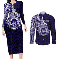 Tonga Queen Salote College 100th Years Couples Matching Long Sleeve Bodycon Dress and Long Sleeve Button Shirt Est 1926 Tongan Ngatu Tapa - Polynesian Pride
