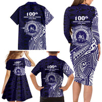 Tonga Queen Salote College 100th Years Family Matching Long Sleeve Bodycon Dress and Hawaiian Shirt Est 1926 Tongan Ngatu Tapa - Polynesian Pride