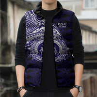 Tonga Queen Salote College 100th Years Sleeveless Puffer Jacket Est 1926 Tongan Ngatu Tapa - Polynesian Pride