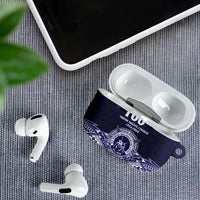 Tonga Queen Salote College 100th Years AirPods Case Blue Tonga Kupesi Uniquely Pacific Art - Polynesian Pride