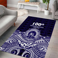 Tonga Queen Salote College 100th Years Area Rug Blue Tonga Kupesi Uniquely Pacific Art - Polynesian Pride