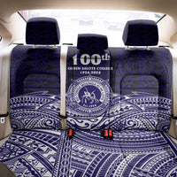 Tonga Queen Salote College 100th Years Back Car Seat Cover Blue Tonga Kupesi Uniquely Pacific Art - Polynesian Pride