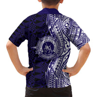 Tonga Queen Salote College 100th Years Family Matching Short Sleeve Bodycon Dress and Hawaiian Shirt Blue Tonga Kupesi Uniquely Pacific Art - Polynesian Pride