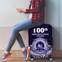 Tonga Queen Salote College 100th Years Luggage Cover Blue Tonga Kupesi Uniquely Pacific Art - Polynesian Pride