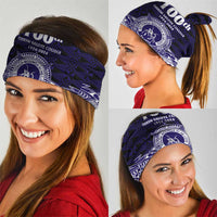 Tonga Queen Salote College 100th Years Neck Gaiter Blue Tonga Kupesi Uniquely Pacific Art - Polynesian Pride
