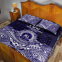 Tonga Queen Salote College 100th Years Quilt Bed Set Blue Tonga Kupesi Uniquely Pacific Art LT9 - Polynesian Pride
