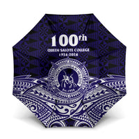 Tonga Queen Salote College 100th Years Umbrella Blue Tonga Kupesi Uniquely Pacific Art - Polynesian Pride