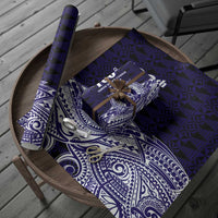 Tonga Queen Salote College 100th Years Wrapping Paper Blue Tonga Kupesi Uniquely Pacific Art - Polynesian Pride