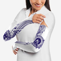 Tonga Queen Salote College 100th Years Arm Sleeves White Tonga Kupesi Uniquely Pacific Art - Polynesian Pride