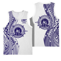 Tonga Queen Salote College 100th Years Basketball Jersey White Tonga Kupesi Uniquely Pacific Art - Polynesian Pride