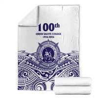 Tonga Queen Salote College 100th Years Blanket White Tonga Kupesi Uniquely Pacific Art - Polynesian Pride