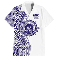 Tonga Queen Salote College 100th Years Family Matching Off Shoulder Maxi Dress and Hawaiian Shirt White Tonga Kupesi Uniquely Pacific Art - Polynesian Pride