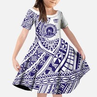 Tonga Queen Salote College 100th Years Family Matching Tank Maxi Dress and Hawaiian Shirt White Tonga Kupesi Uniquely Pacific Art - Polynesian Pride