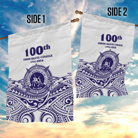 Tonga Queen Salote College 100th Years Garden Flag White Tonga Kupesi Uniquely Pacific Art - Polynesian Pride