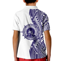 Tonga Queen Salote College 100th Years Kid Polo Shirt White Tonga Kupesi Uniquely Pacific Art - Polynesian Pride