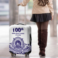 Tonga Queen Salote College 100th Years Luggage Cover White Tonga Kupesi Uniquely Pacific Art - Polynesian Pride