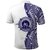 Tonga Queen Salote College 100th Years Polo Shirt White Tonga Kupesi Uniquely Pacific Art - Polynesian Pride