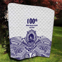 Tonga Queen Salote College 100th Years Quilt White Tonga Kupesi Uniquely Pacific Art LT9 - Polynesian Pride