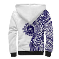 Tonga Queen Salote College 100th Years Sherpa Hoodie White Tonga Kupesi Uniquely Pacific Art LT9 - Polynesian Pride