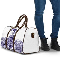 Tonga Queen Salote College 100th Years Travel Bag White Tonga Kupesi Uniquely Pacific Art - Polynesian Pride