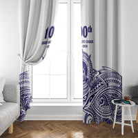 Tonga Queen Salote College 100th Years Window Curtain White Tonga Kupesi Uniquely Pacific Art - Polynesian Pride