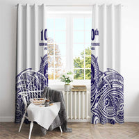 Tonga Queen Salote College 100th Years Window Curtain White Tonga Kupesi Uniquely Pacific Art - Polynesian Pride