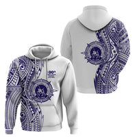 Tonga Queen Salote College 100th Years Zip Hoodie White Tonga Kupesi Uniquely Pacific Art - Polynesian Pride