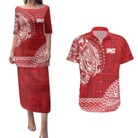 Samoa FAST Couples Matching Puletasi and Hawaiian Shirt Samoan Motif Patterns - Polynesian Pride