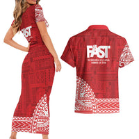Samoa FAST Couples Matching Short Sleeve Bodycon Dress and Hawaiian Shirt Samoan Motif Patterns - Polynesian Pride