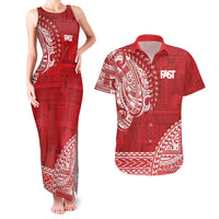 Samoa FAST Couples Matching Tank Maxi Dress and Hawaiian Shirt Samoan Motif Patterns - Polynesian Pride