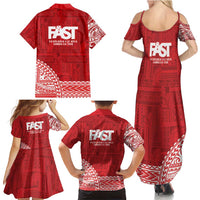 Samoa FAST Family Matching Summer Maxi Dress and Hawaiian Shirt Samoan Motif Patterns - Polynesian Pride