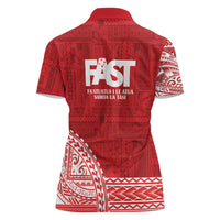 Samoa FAST Women Polo Shirt Samoan Motif Patterns - Polynesian Pride