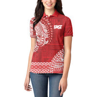 Samoa FAST Women Polo Shirt Samoan Motif Patterns - Polynesian Pride