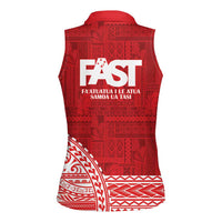 Samoa FAST Women Sleeveless Polo Shirt Samoan Motif Patterns - Polynesian Pride
