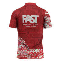 Samoa FAST Zipper Polo Shirt Samoan Motif Patterns - Polynesian Pride