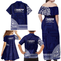 Samoa HRPP Family Matching Off Shoulder Maxi Dress and Hawaiian Shirt Samoan Motif Patterns - Polynesian Pride