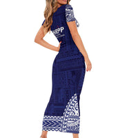 Samoa HRPP Family Matching Short Sleeve Bodycon Dress and Hawaiian Shirt Samoan Motif Patterns - Polynesian Pride