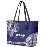 Samoa HRPP Leather Tote Bag Samoan Motif Patterns - Polynesian Pride