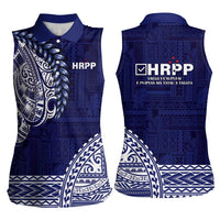 Samoa HRPP Women Sleeveless Polo Shirt Samoan Motif Patterns - Polynesian Pride