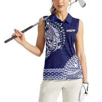 Samoa HRPP Women Sleeveless Polo Shirt Samoan Motif Patterns - Polynesian Pride