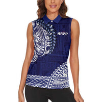 Samoa HRPP Women Sleeveless Polo Shirt Samoan Motif Patterns - Polynesian Pride