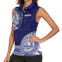 Samoa HRPP Women Sleeveless Polo Shirt Samoan Motif Patterns - Polynesian Pride