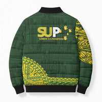 Samoa SUP Bomber Puffer Jacket Samoan Motif Patterns - Polynesian Pride