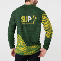 Samoa SUP Button Sweatshirt Samoan Motif Patterns - Polynesian Pride