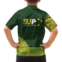 Samoa SUP Family Matching Puletasi and Hawaiian Shirt Samoan Motif Patterns - Polynesian Pride