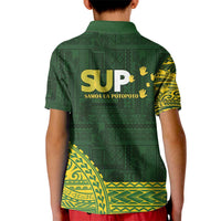 Samoa SUP Kid Polo Shirt Samoan Motif Patterns - Polynesian Pride