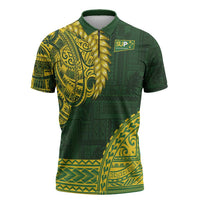 Samoa SUP Zipper Polo Shirt Samoan Motif Patterns - Polynesian Pride