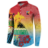 Personalised Torba PNG Day Button Sweatshirt Oro Tapa Pattern - Polynesian Pride