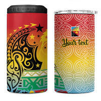 Personalised Torba PNG Day 4 in 1 Can Cooler Tumbler Oro Tapa Pattern - Polynesian Pride